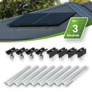 Trapezblechdach Montageset für 3 Module – Photovoltaik Balkonkraftwerk