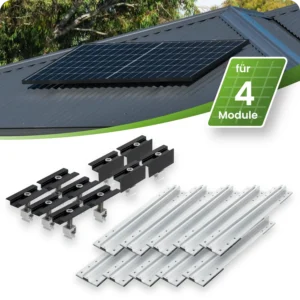 Trapezblechdach Montageset für 4 Module – Photovoltaik Balkonkraftwerk